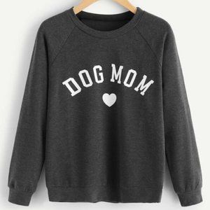 Medium Charcoal Grey Pullover Dog Mom Sweater